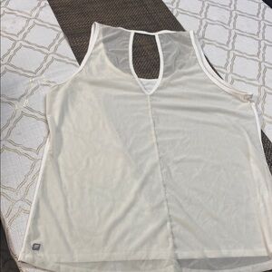 Fabletics White Relaxed Cut Out Tank Top